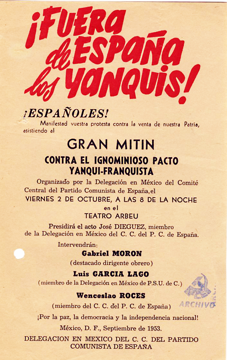 Cartel del Parido Comunista de España en México